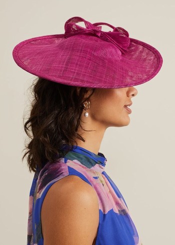 Phase Eight Double Bow Round Disc Fascinator Hats Pink USA | 4852106-YK